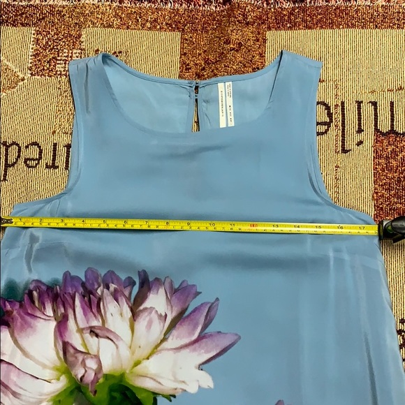 Anthropologie New Asymmetrical Silk Dress Blue 4. - Picture 14 of 15